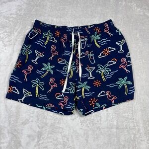 Chubbies Mens The Neon Lights Navy 5.5 Inch Swim Trunks XL Liner Zip Pocket‎